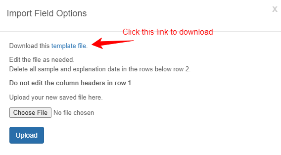 How to import field options?
